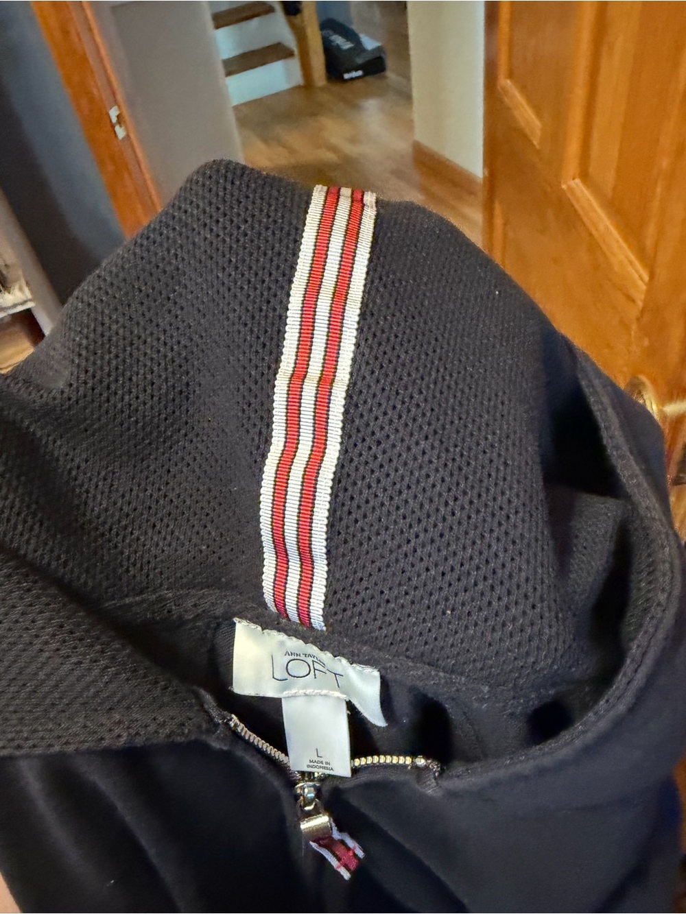 LOFT Navy Blue Zip-Up Hoodie - Picture 8 of 9